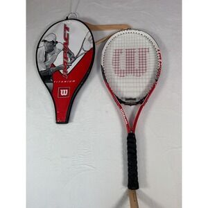Wilson Impact Titanium Volcanic Frame Tennis Racquet L4 4 1/2 Power Bridge Case